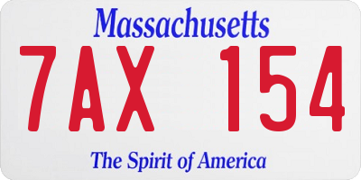 MA license plate 7AX154