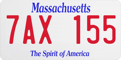 MA license plate 7AX155