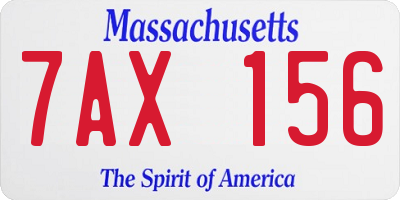 MA license plate 7AX156