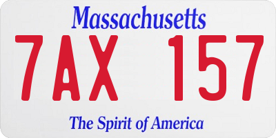 MA license plate 7AX157