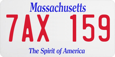 MA license plate 7AX159