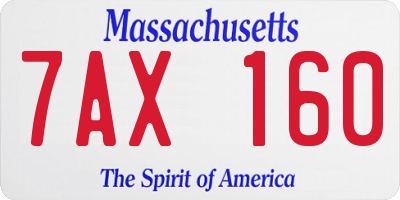 MA license plate 7AX160