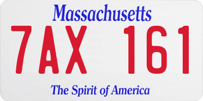 MA license plate 7AX161