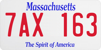 MA license plate 7AX163