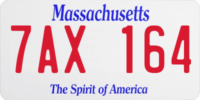MA license plate 7AX164