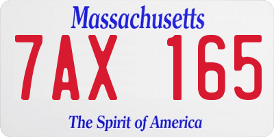 MA license plate 7AX165