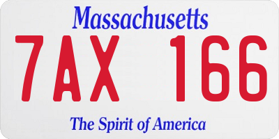 MA license plate 7AX166