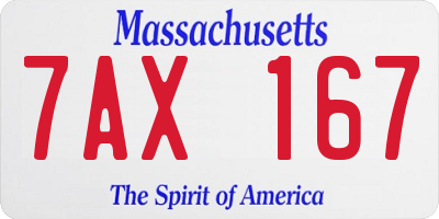 MA license plate 7AX167