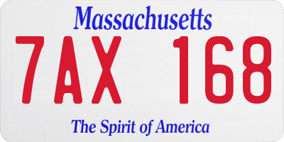 MA license plate 7AX168