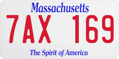 MA license plate 7AX169