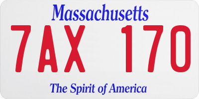 MA license plate 7AX170