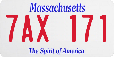 MA license plate 7AX171