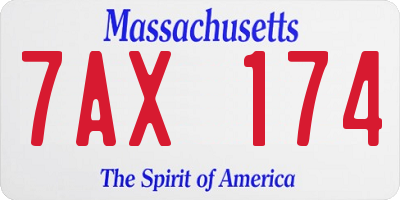 MA license plate 7AX174