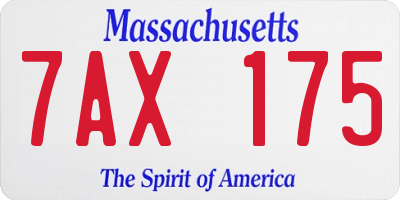 MA license plate 7AX175
