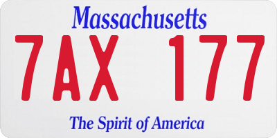 MA license plate 7AX177