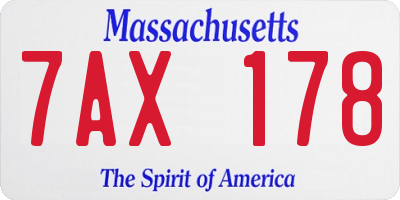 MA license plate 7AX178
