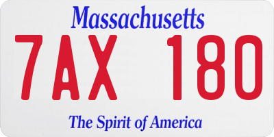 MA license plate 7AX180