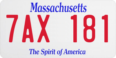 MA license plate 7AX181