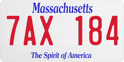 MA license plate 7AX184