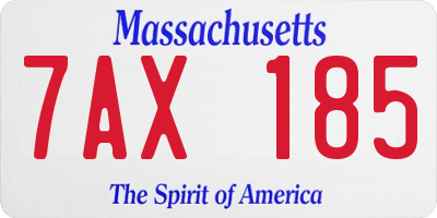 MA license plate 7AX185