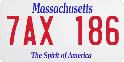 MA license plate 7AX186