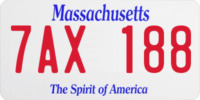 MA license plate 7AX188