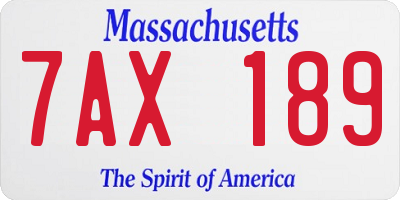 MA license plate 7AX189