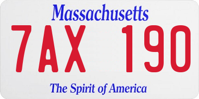 MA license plate 7AX190