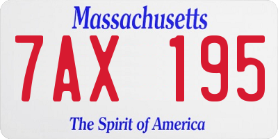 MA license plate 7AX195