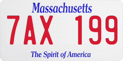 MA license plate 7AX199