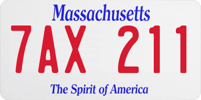 MA license plate 7AX211
