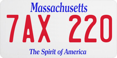 MA license plate 7AX220