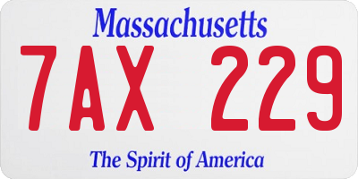 MA license plate 7AX229