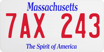 MA license plate 7AX243