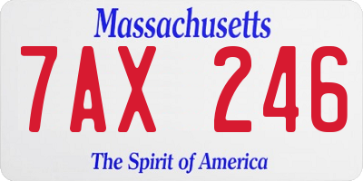 MA license plate 7AX246