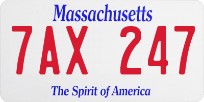 MA license plate 7AX247