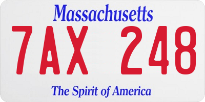 MA license plate 7AX248