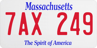 MA license plate 7AX249