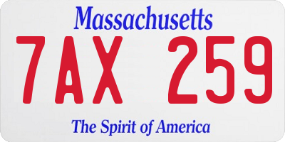 MA license plate 7AX259