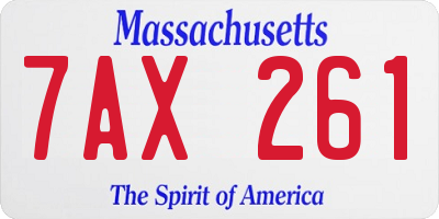 MA license plate 7AX261