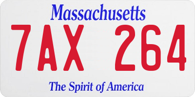 MA license plate 7AX264