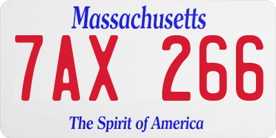 MA license plate 7AX266