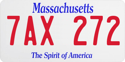 MA license plate 7AX272