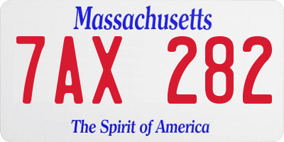 MA license plate 7AX282