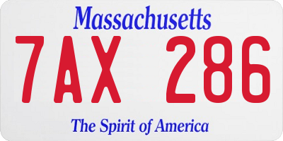 MA license plate 7AX286