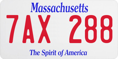 MA license plate 7AX288