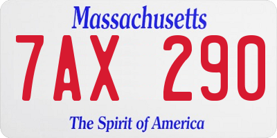 MA license plate 7AX290