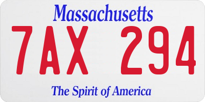 MA license plate 7AX294