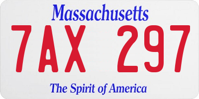 MA license plate 7AX297