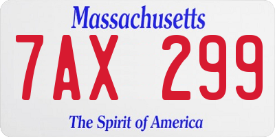MA license plate 7AX299